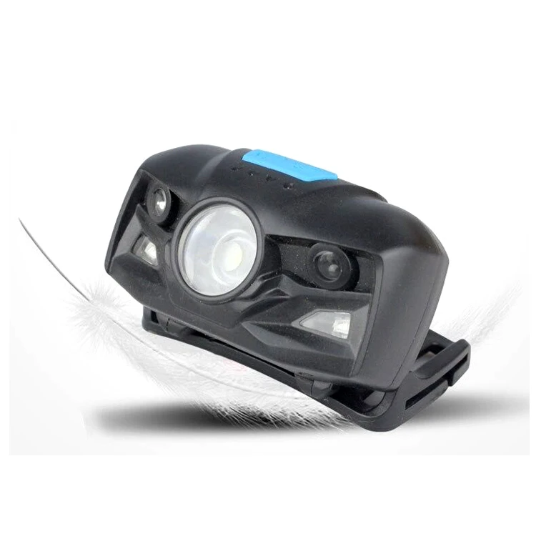 Оптовая продажа USB Перезаряжаемый светодиодный налобный фонарь с датчиком движения для бега кемпинга работы