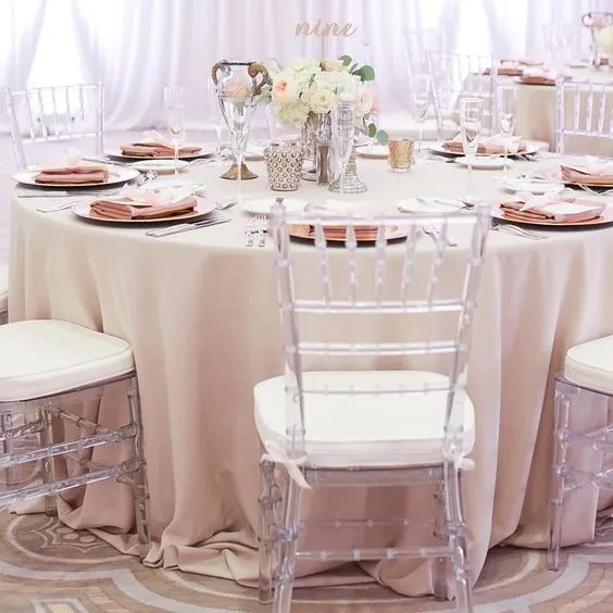 Knocked Down clear acrylic Chavari Chairs wedding banquet with cushions