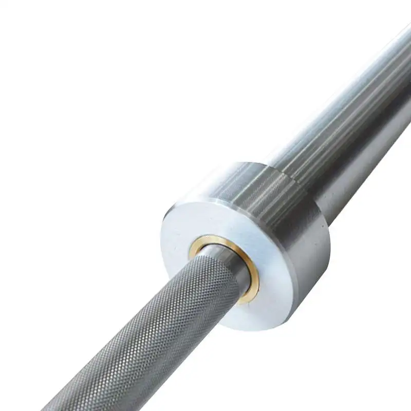 Professional Fitness Exercise High quality wholesale diamond knurling 20kg 7 ft weightlifting bumper plate chrome barbell bars