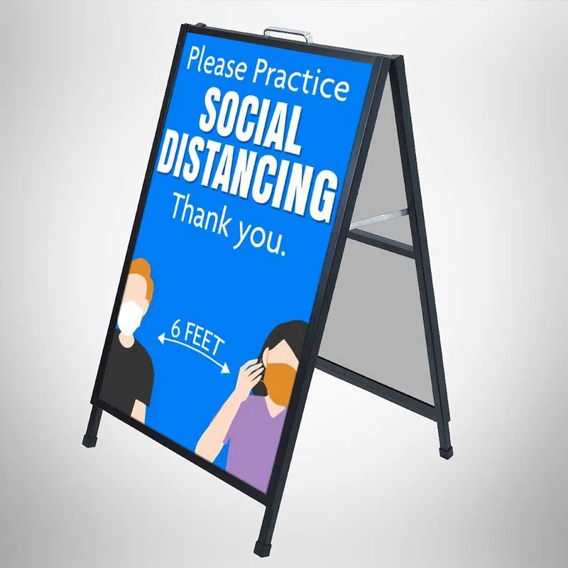 Free Standing metal Board Sidewalk Springy Pavement Forecourt Signs Display Wholesale A Frames Sign for advertising