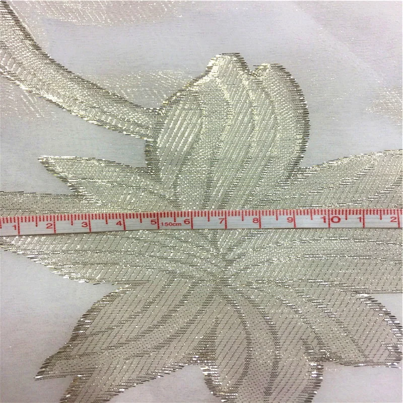 silk metallic blended jacquard  georgette fabric