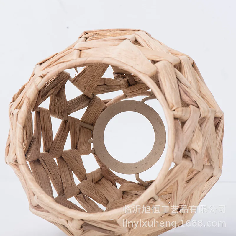 Water hyacinth Straw lampshade creative Chinese chandelier hot pot restaurant tea room lamp shade Homestay vintage chandelier