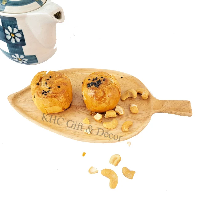 High Quality Rubber Wood Natural Homeware Dinner ware Food Display EOM Laser Logo Wooden Pizza Plate