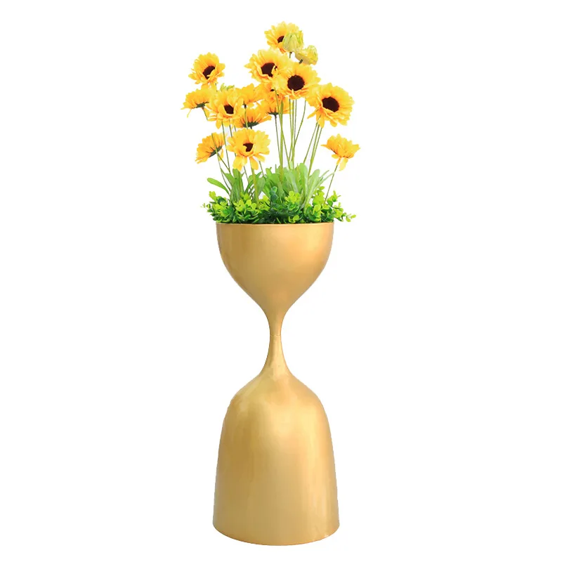 Iron flower pot stand simulation flower green plant potted indoor living room decoration metal flower bucket (1600315127080)