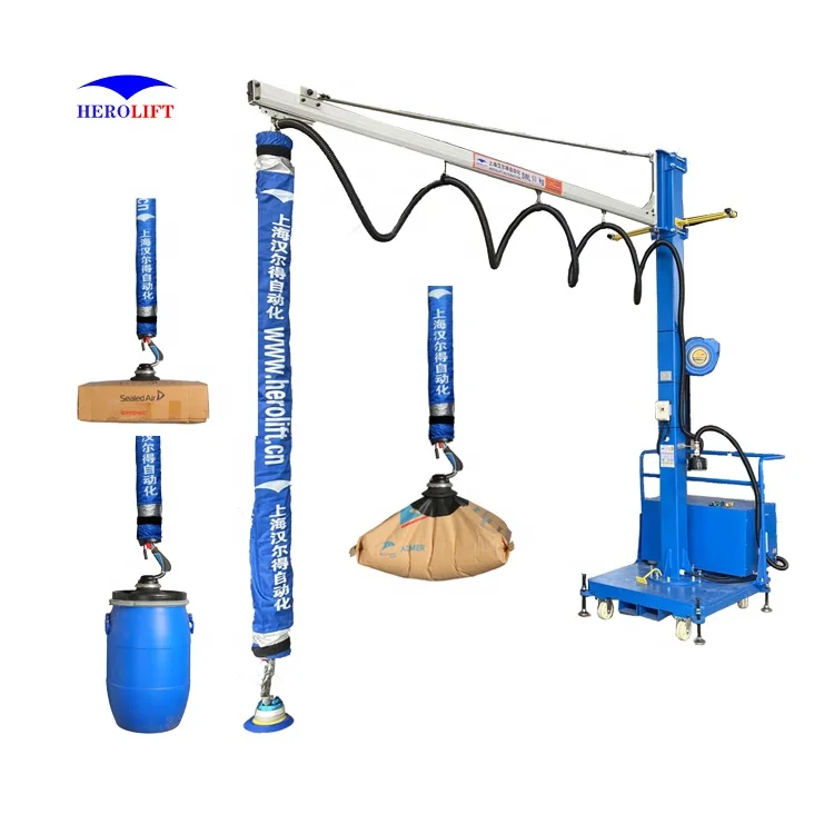 Factory price Warehouse logistics transportation Pneumatic Vacuum tube Lifter with Moving Machine for 10-300kg carton box