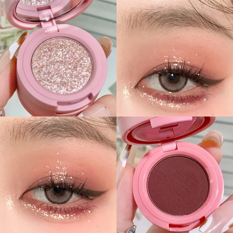 Four layers of sandwich color nose shadow silhouette earth color eye shadow sparkling pearl matte hair eye shadow plate