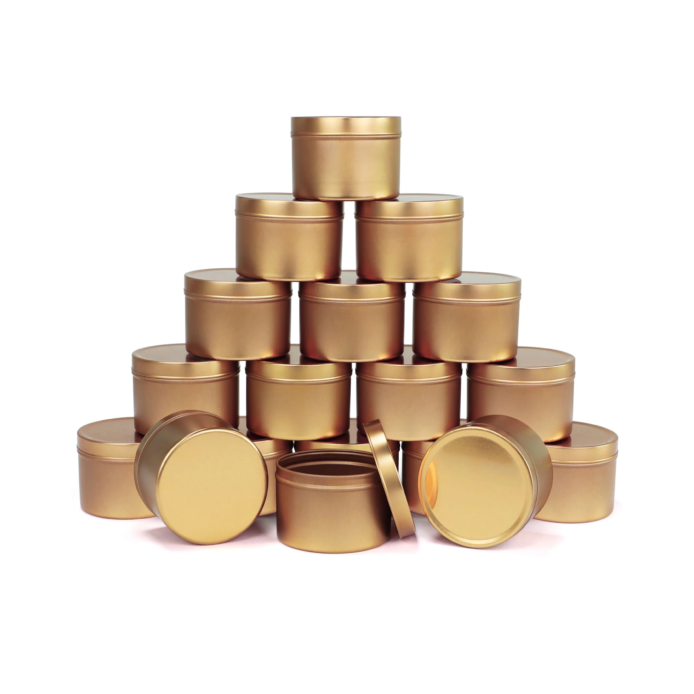 4oz 8oz 16oz tin cans for candles with lid Factory custom logo tin box matte black containers Metal Candle tins