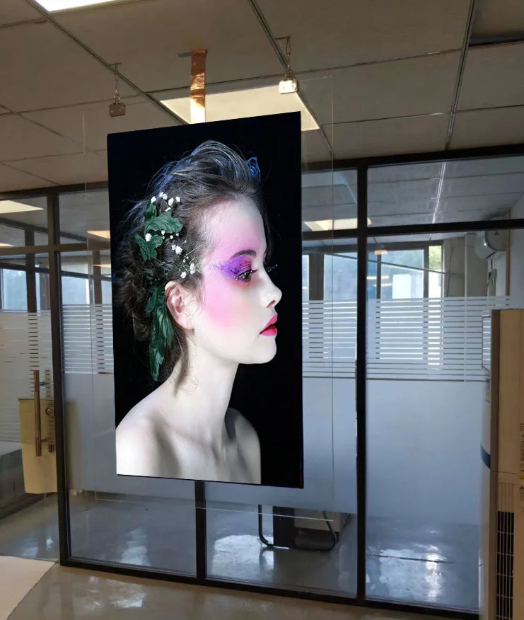 43 49 55 Inch Lcd Display Touch Screen Indoor Super Slim Double Sided Hanging Advertising Retail Digital Signage