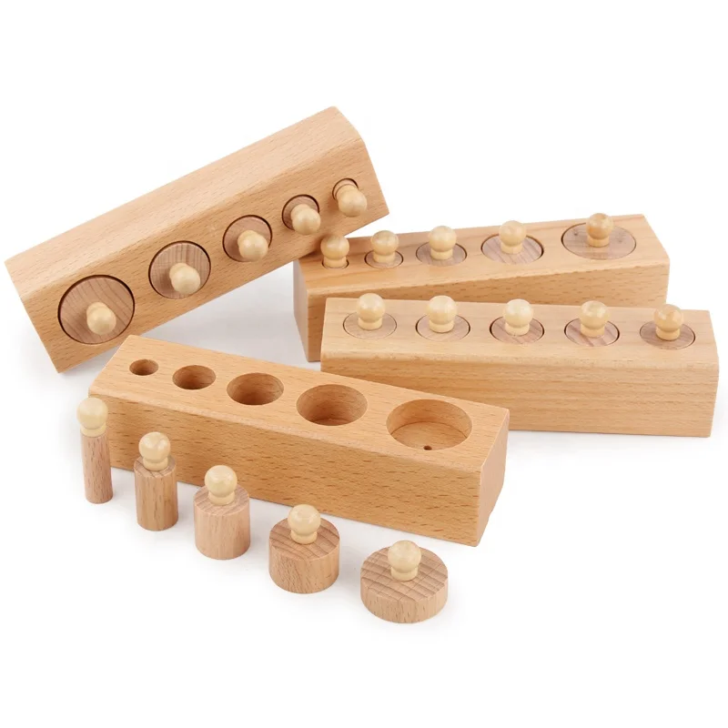 2020 Best Selling Montessori Wooden Toys 88 Pieces Improve Kids  Hand-eye Coordination Socket Cylinder Toys Set