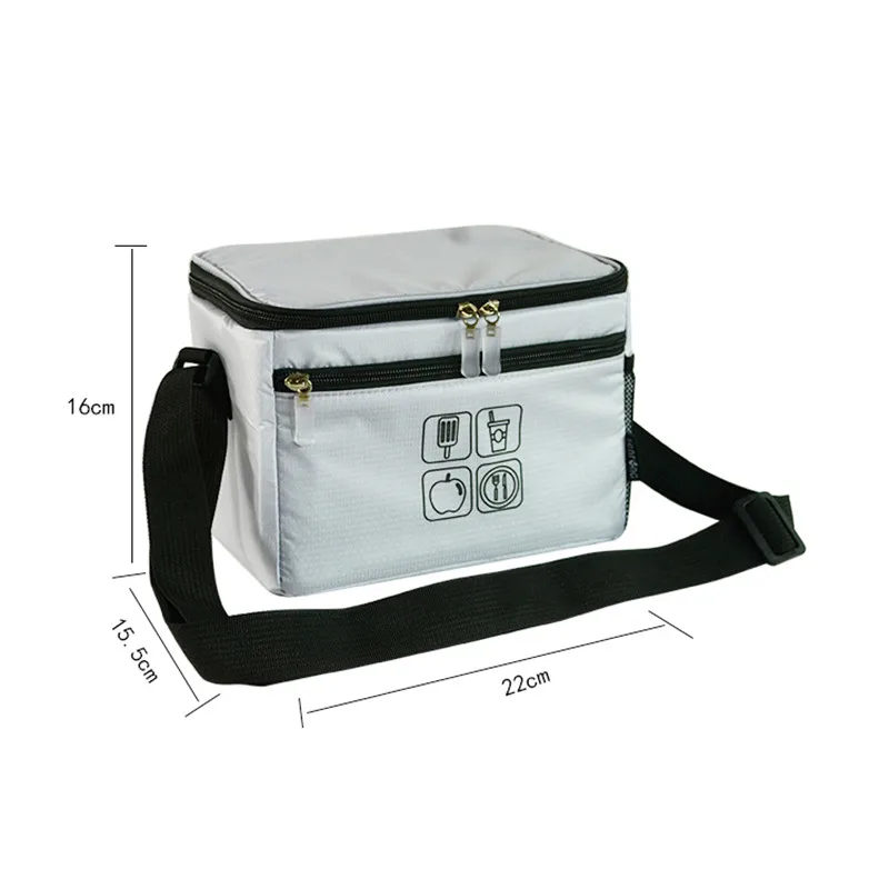 Custom Logo 600D Oxford Lunch Cooler Bag Insulated For Office Travel Picnic Thermal Bag Soft Tote ice Box With Shoulder Strap