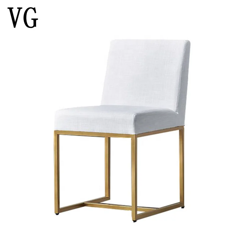 Concise Customized Square tubular frame metal furniture dining chair modern chairs