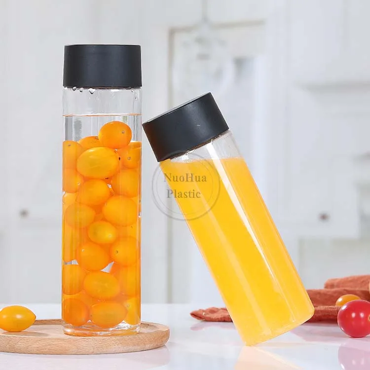 Round Shape Juice bottle 400ml 500ml 600ml Pet Beverage Transparent Plastic Juice Bottle for juice business