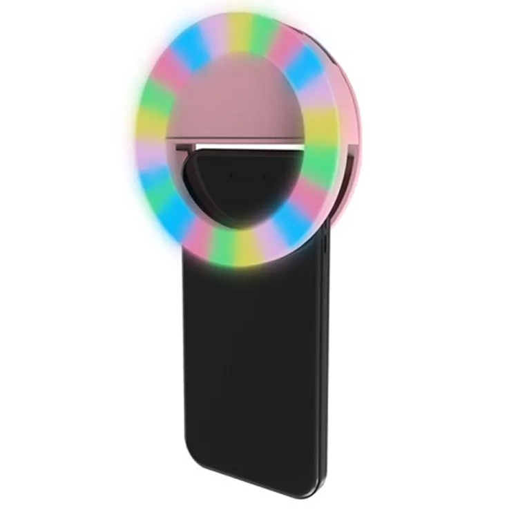 
2020 new arrival rgb clip on cell phone camera makeup flash light 