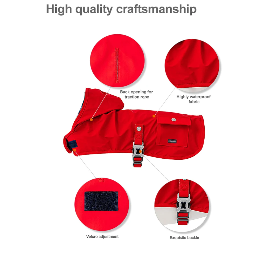 Ropa Shein Clothes Wholesale Adjustable Waterproof Lightweight Reflective Stripe Hoodie Coat Pet Raincoat Jacket Dog Clothes