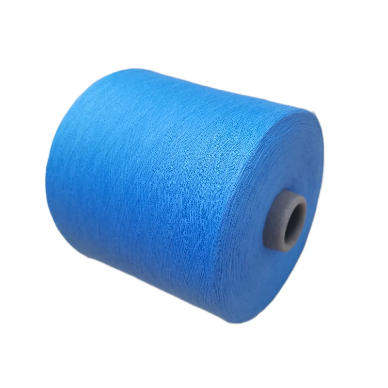 Good Quality Recycled Cotton Yarn 40S Sky Blue Recycled Cotton Technics Style Pattern Knitting Yarn Knitting