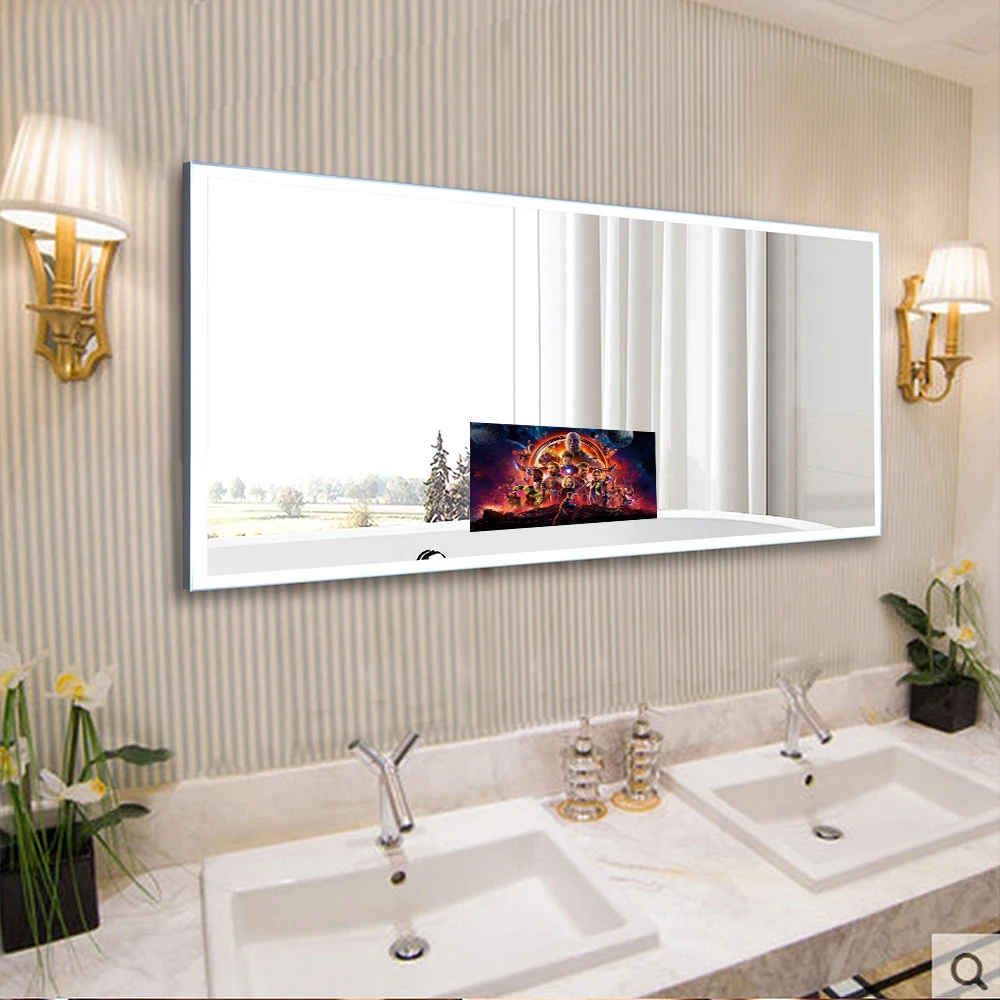 Bathroom Smart Mirror Factory Price Customized Size illuminated TV Mirror