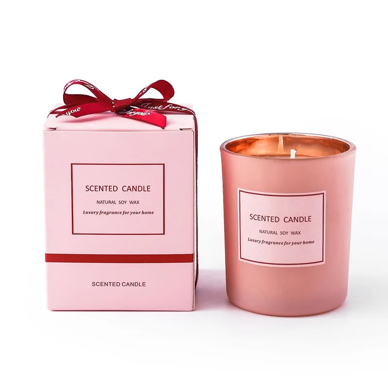 Wholesale Custom Pink Box Empty Candle Jars Package Gift Paper Packaging Luxury Candle Box