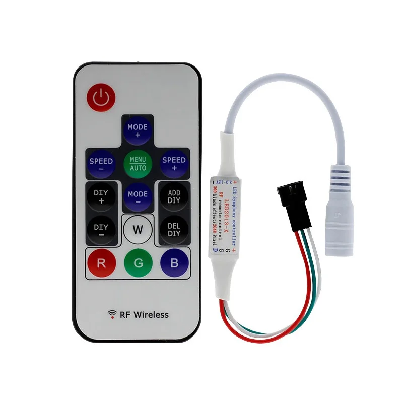 MINI 3 Keys RF Remote Control DC5V~24V Smart RGB RGBW RGBCCT Led Strip Dimmer Addressable Controller for LED Strip Light