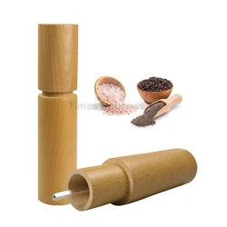 Elegant Design 9 inch wood ceramic manual gravity salt and pepper grinder