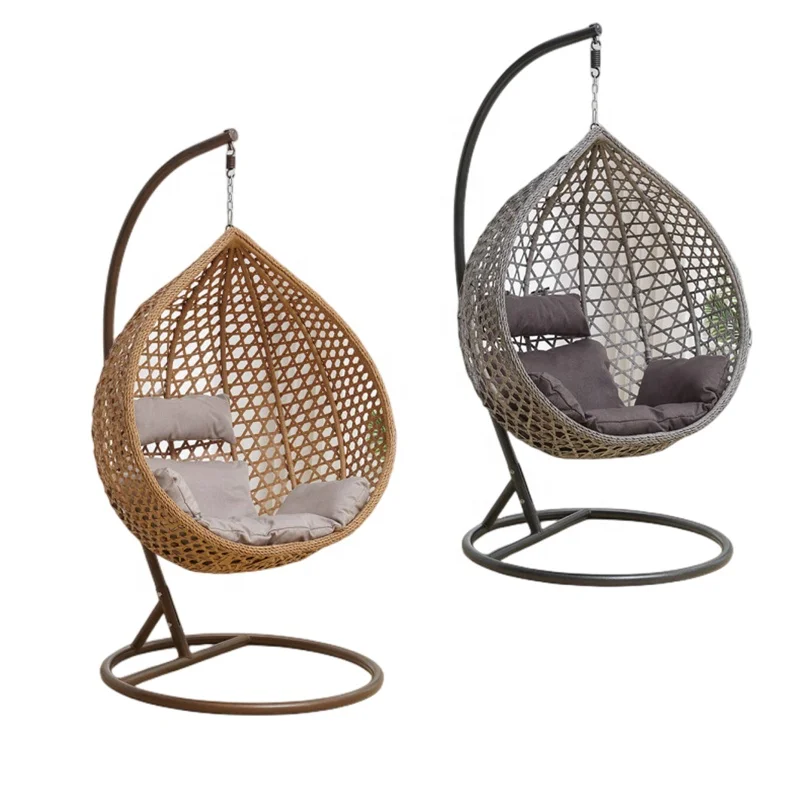Hanging Chair With Round Frame Rattan Hanging Egg Garden Rattan Swing Chair