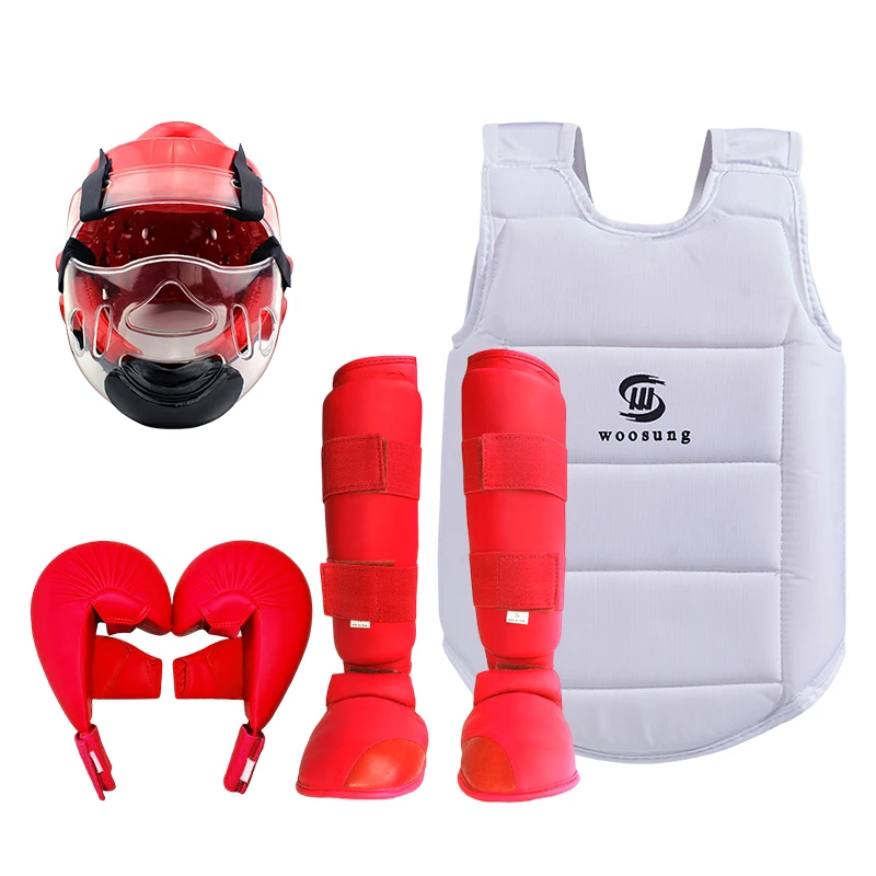 Hot Sale Woosung Martial Arts Equipment Karate Protector Karate 4-Piece Set