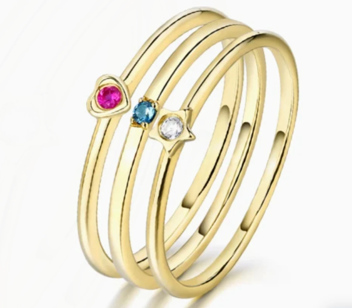 Bespoke 925 rings women jewellery custom minimalist jewelry thick gold plating 925 silver 2.5um micron gold vermeil jewelry