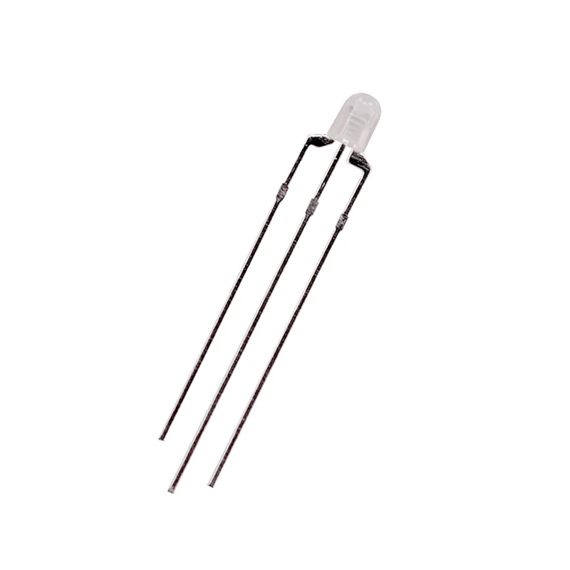 Hinchytek Bi-Color LED Lamp 3mm Red Green Through Hole Component with 3V Input Voltage