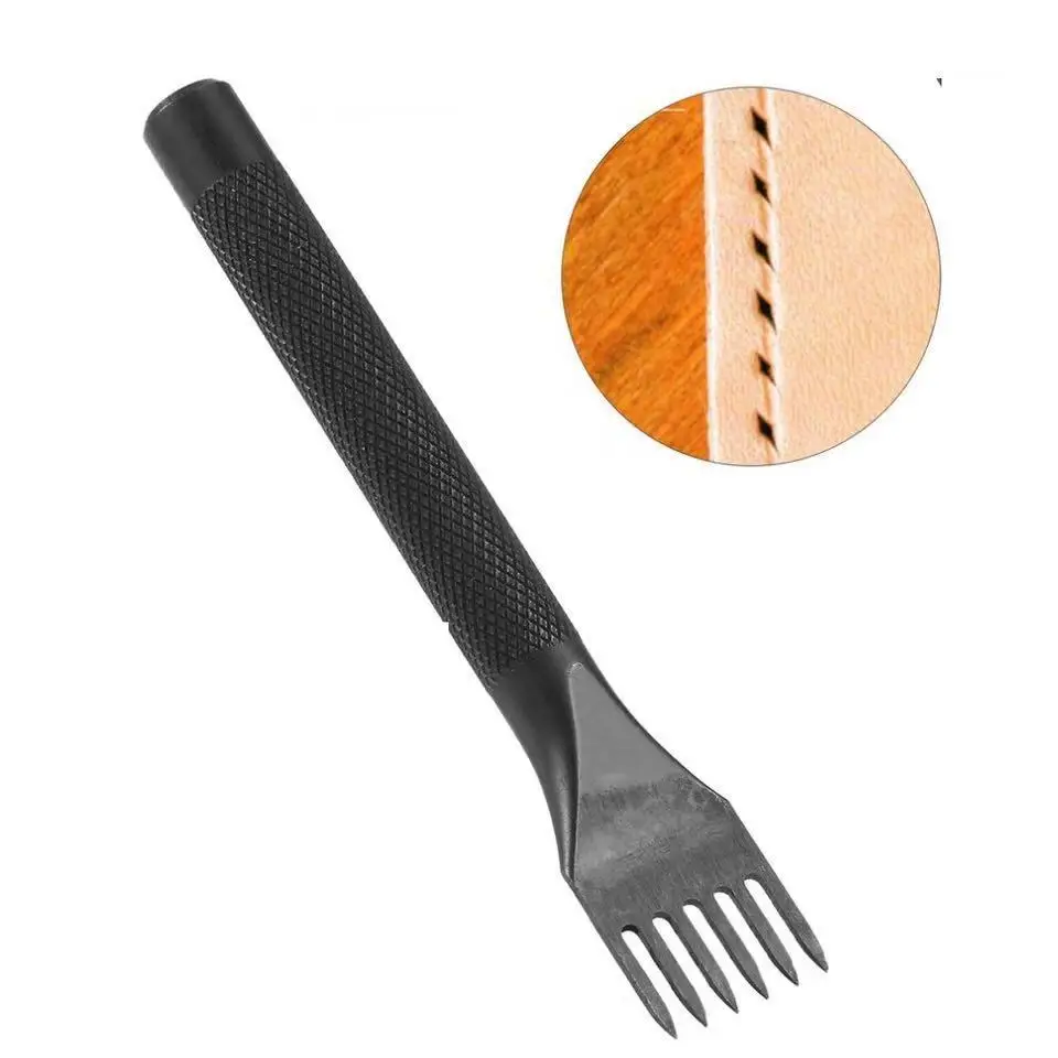 Black non-slip diamond cut DIY leather tool leather oblique flat cut electroplating white hand-stitched diamond cut punch hole