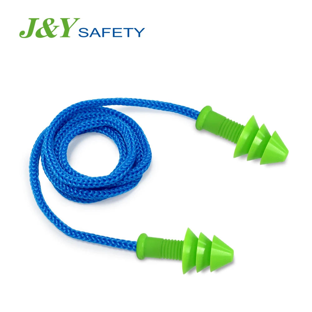 Pure Silicone Comfortable Reusable Noise Cancelling Christmas Tree Earplugs With String