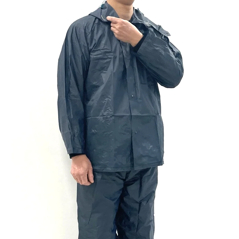 0.15 mm thickness  raincoat seamless PVC film weldable rain wear blue color rain suit for man women