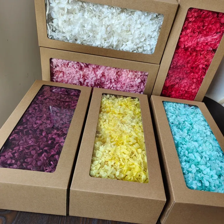 Fresh and Preserved Woody Hydrangea Box for Christmas Decorations DIY Flowers with Glue Accessories and Roses