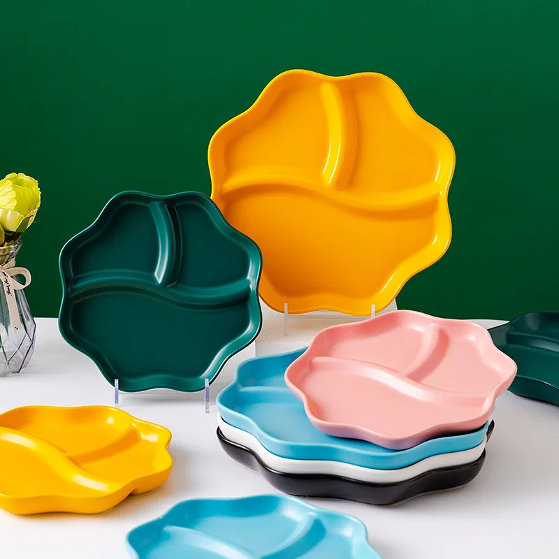 Wholesale hot selling ceramic 8-inch candy dry fruit snack plate ceramic snack plate with a variety of colors