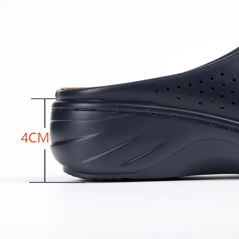 Breathable Hole Casual Women Wedge Slippers Comfortable Insole Round Toe Wedge Mules Shoes Daily Wear Dating Half Shoes