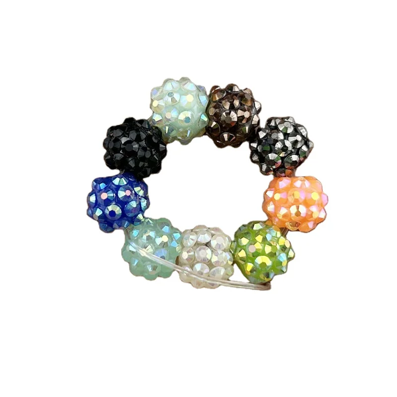 12mm resin rhinestone beads for jewelry making acrylic beads chunky bubblegum beads for pen keychain accessories wholesale