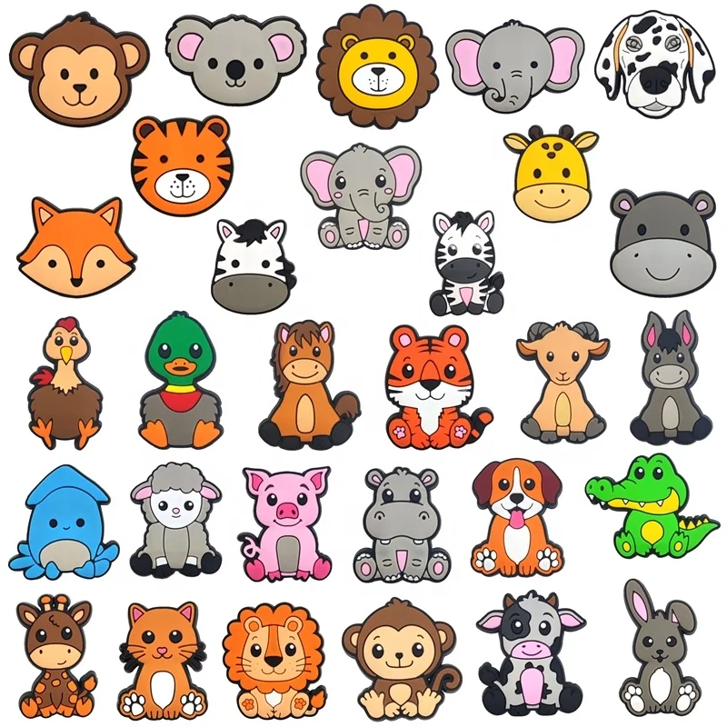 Animal Cartoon Croc shoe charms bulk PVC shoe charms Rubber Shoe Decoration