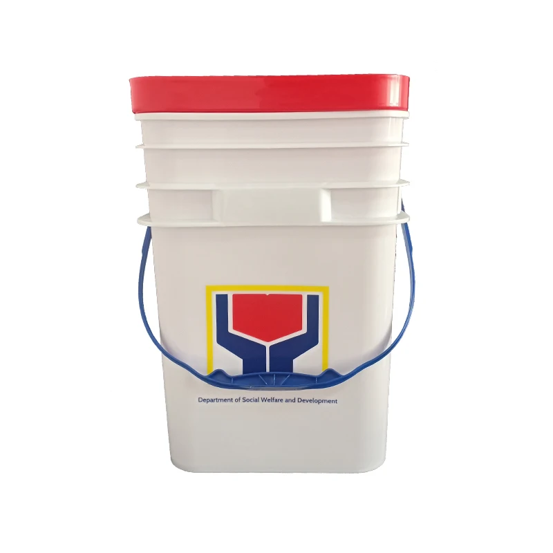 wholesale 20L square plastic pail food grade plastic bucket with lid  can printing logo Donation Bucket