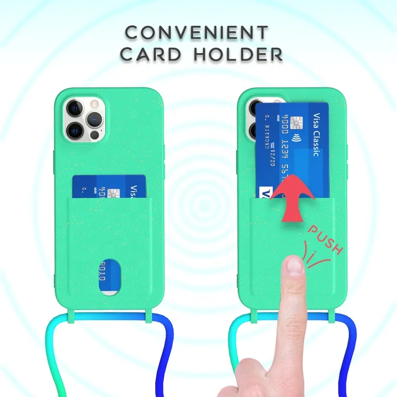 Necklace 11 Strap Recycled Biodegradable Phone Case for Iphone 12 Pro Bumper