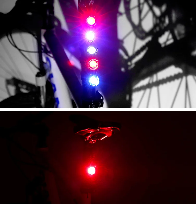 Factory Directly Sale Bike LED Aluminum Flashlight Cycling Bike Front Lamp Back Tail Rear Light