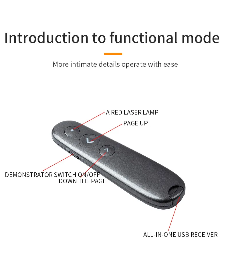 2.4GHz USB Pen Drive Projector Pen Mini Wireless Page Turner Pen for Powerpoint Presentation