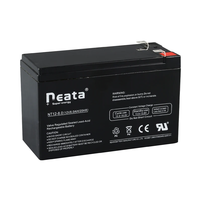 NEATA 12V 8AH 12 Volt 8 Amp Hour C20 Replacement AGM Sealed lead acid Battery For Emergency Light