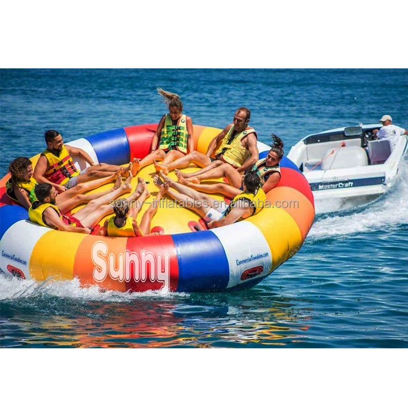 Inflatable Water UFO Towable Inflatable Disco Boat / Inflatable Flying Disco Boat Saturn for Water Sport Games