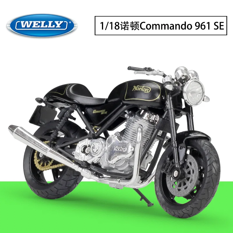 Welly 1/18 Diecast Toy Motorcycle Norton Commando 961 SE Retro Hot Selling Simulation Alloy Motorcycle Model