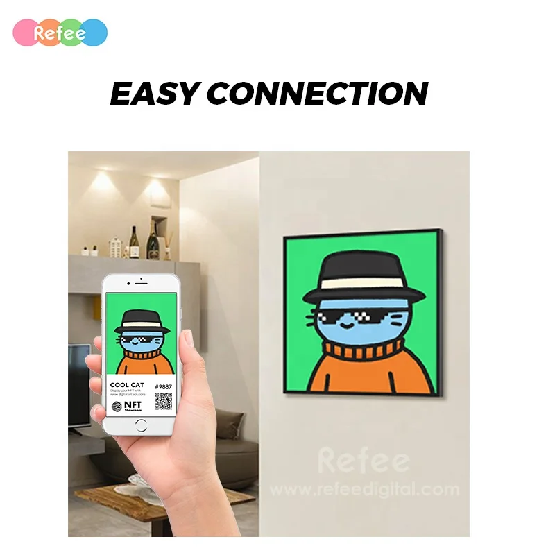 Квадратный дисплей 22 дюйма 32 NFT художественная цифровая фоторамка жетон картина wifi