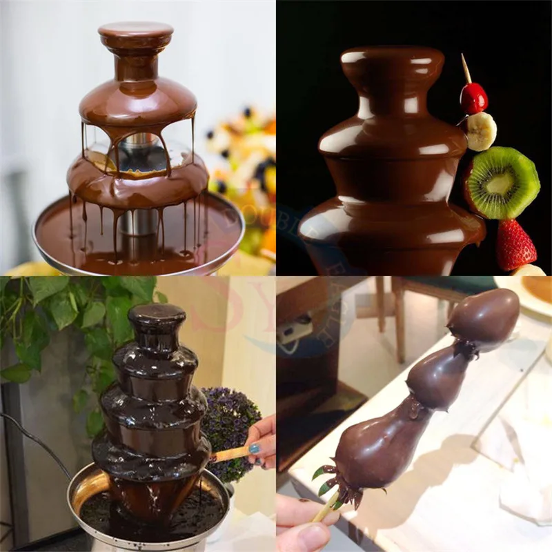 110v New Type Commercial Mini Chocolate Fountain Machine/Home Use 4 Tier Chocolate Spraying Machine