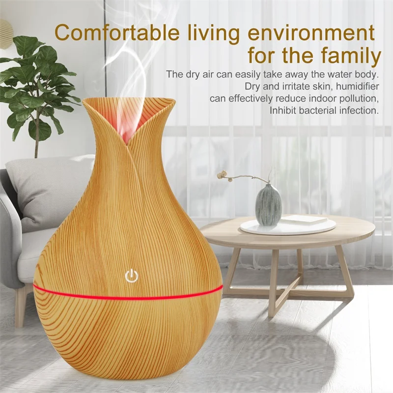 
130ML USB Mini Air Humidifier Essential Oil Ultrasonic Car Aroma Diffuser with Night Light 