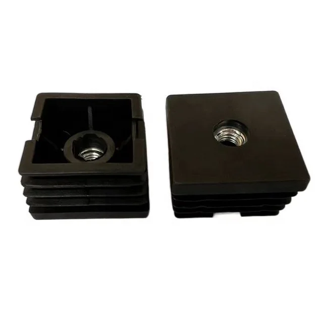 M6 M8 M10 Square Threaded Tube Inserts Furniture PP PE Plastic Pipe End Cap Screw Nut Tube Plug