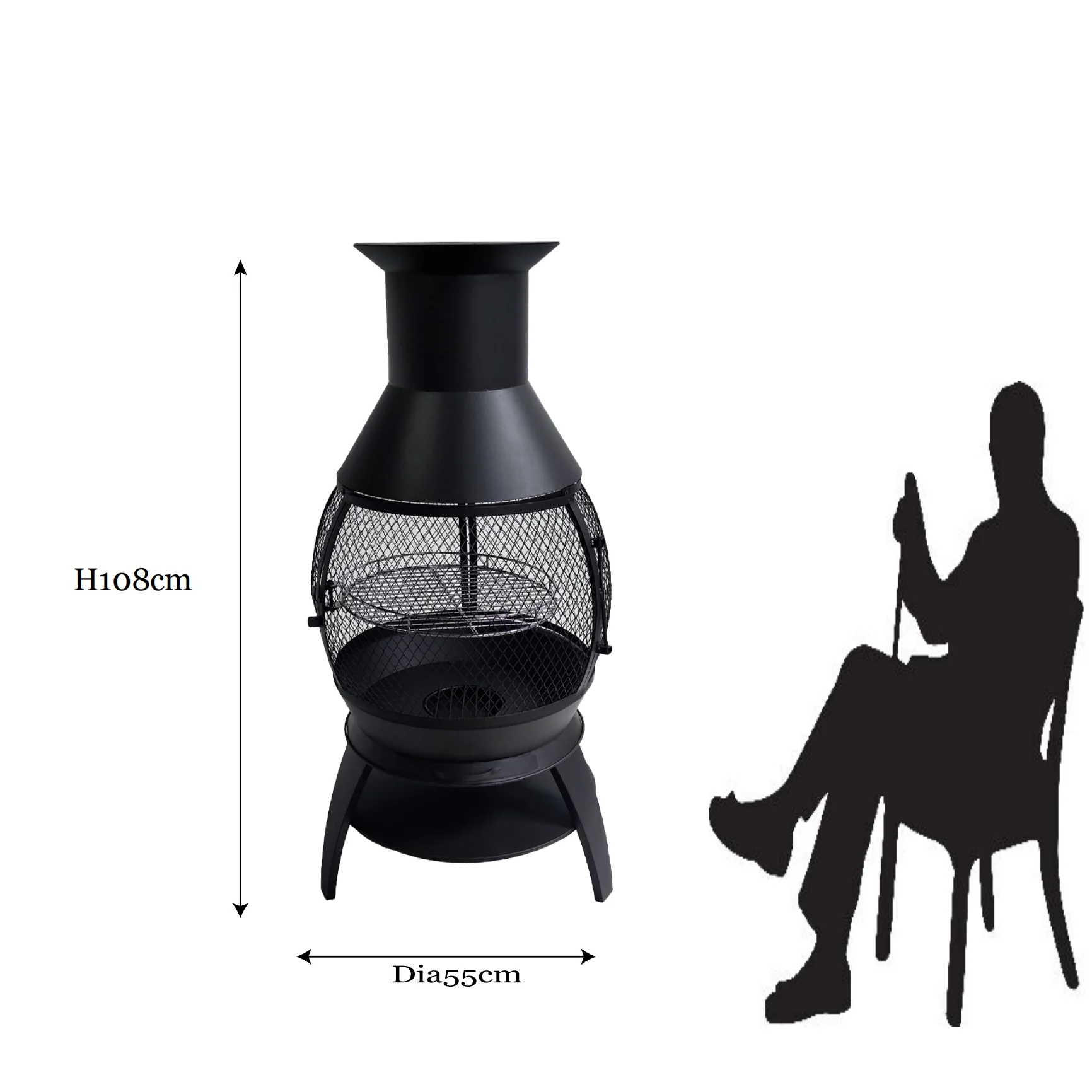 New Product Kd Structure Camping Wood Stove Firewood Heavy Duty Chimenea Decorativa