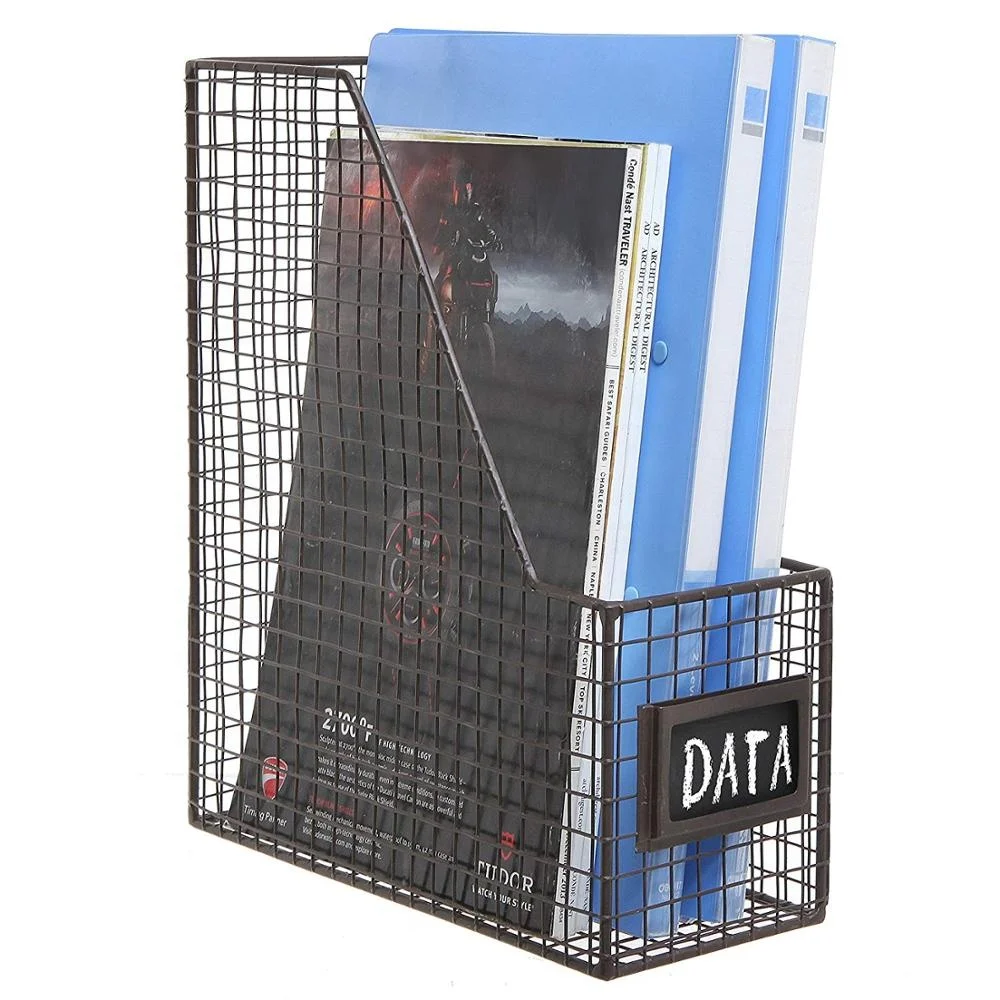 Mesh Wire Office Desk Organizer, Metal Document File Holder/Megazine Rack/Mail Holder