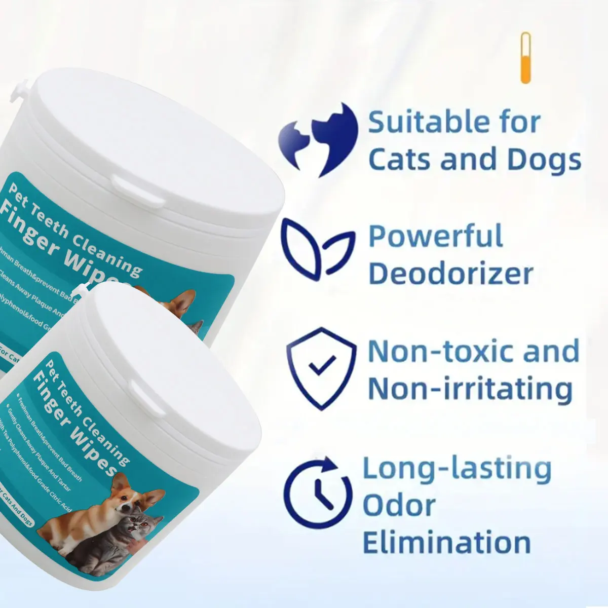 Custom Logo Organic Pet Dental Care Finger Plaque Tooth Wipes Freshman Breath And Prevent Bad Breath