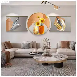 Fashion Flowers Paintings Chrysanthemum Crystal Porcelain Painting For Living Room